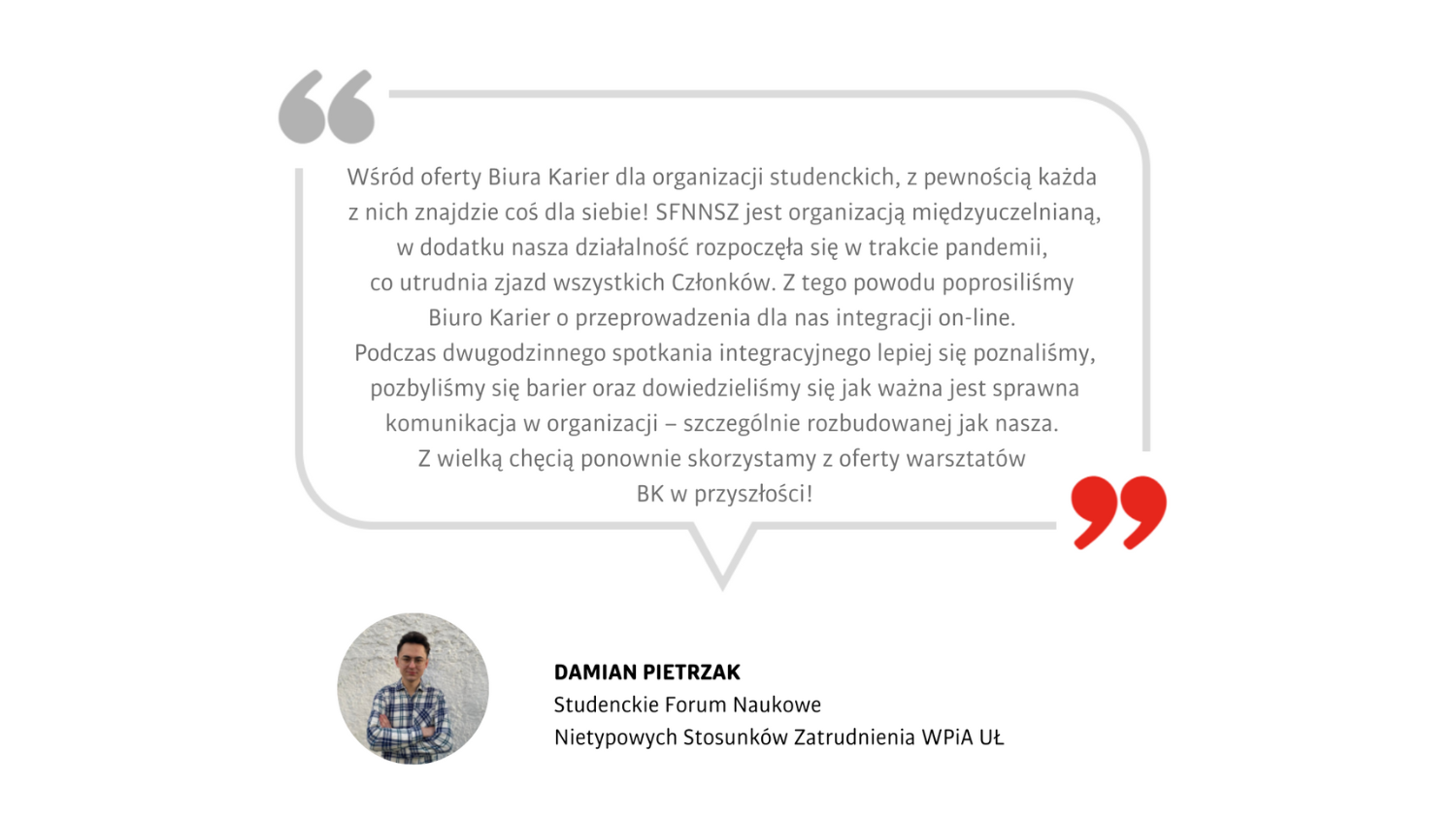 Studenckie Forum Nietypowych Stosunków Zatrudnienia - Damian